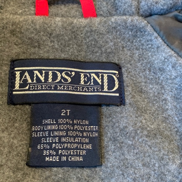 Lands' End Kids Bright Red Puffer Jacket - Picture 2 of 5